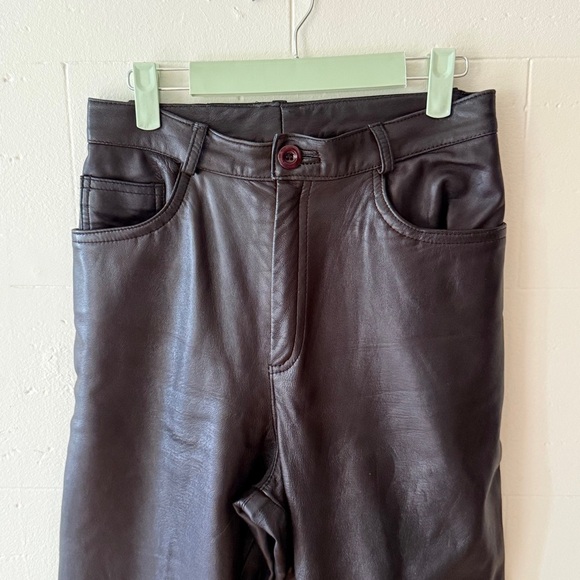 Vintage BOVINES Straight-Leg Leather Pants - Picture 2 of 11